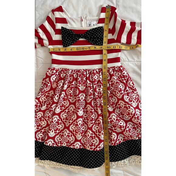 Counting Daisies Mixed Print Holiday Dress Size 6X - Picture 7 of 10